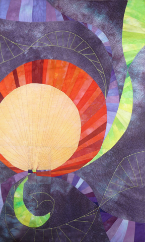 Image of quilt titled “Golden Section Moon” by Susan Juntunen
